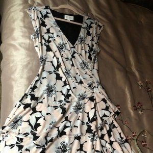 Figure Flattering Faux Wrap  Dress